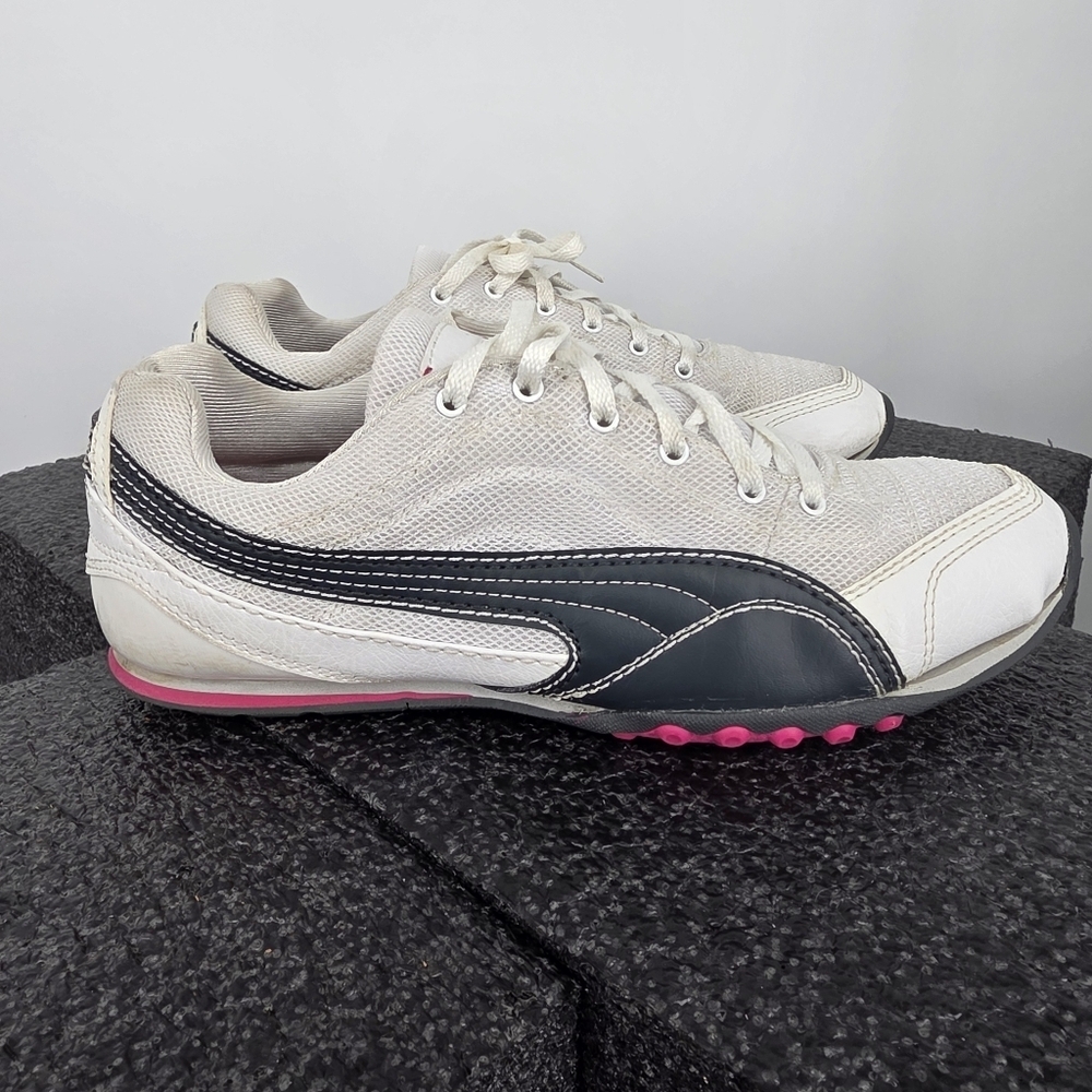Puma Women's 8.5 Golf Shoes Spikeless White Black Pink 183908-02 Sneakers - Picture 7 of 8